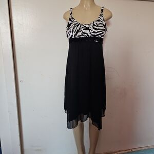 Enfocus Studio Black and White High Low Dress